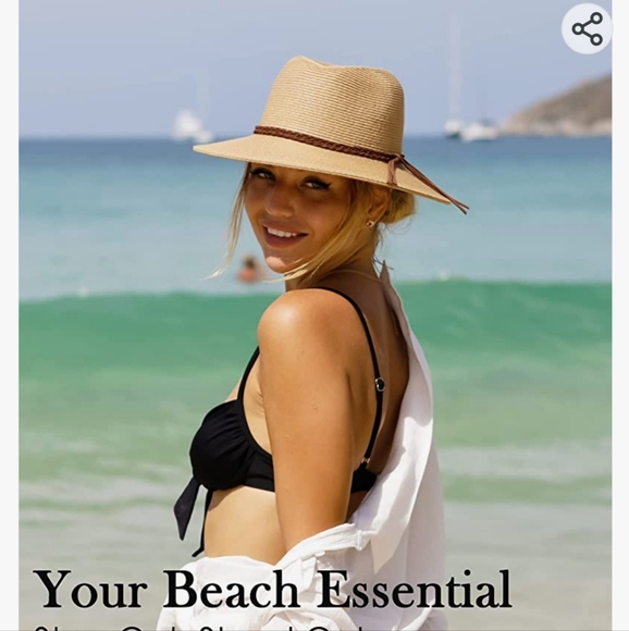 Furtalk Womens Sun Hat Wide Brim UPF 50+ bucket style size L. - Picture 2 of 9